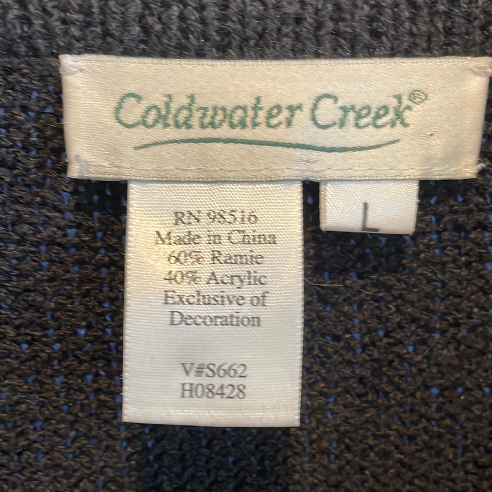 Coldwater Creek Black and Gray Cat Cardigan - Picture 2 of 5